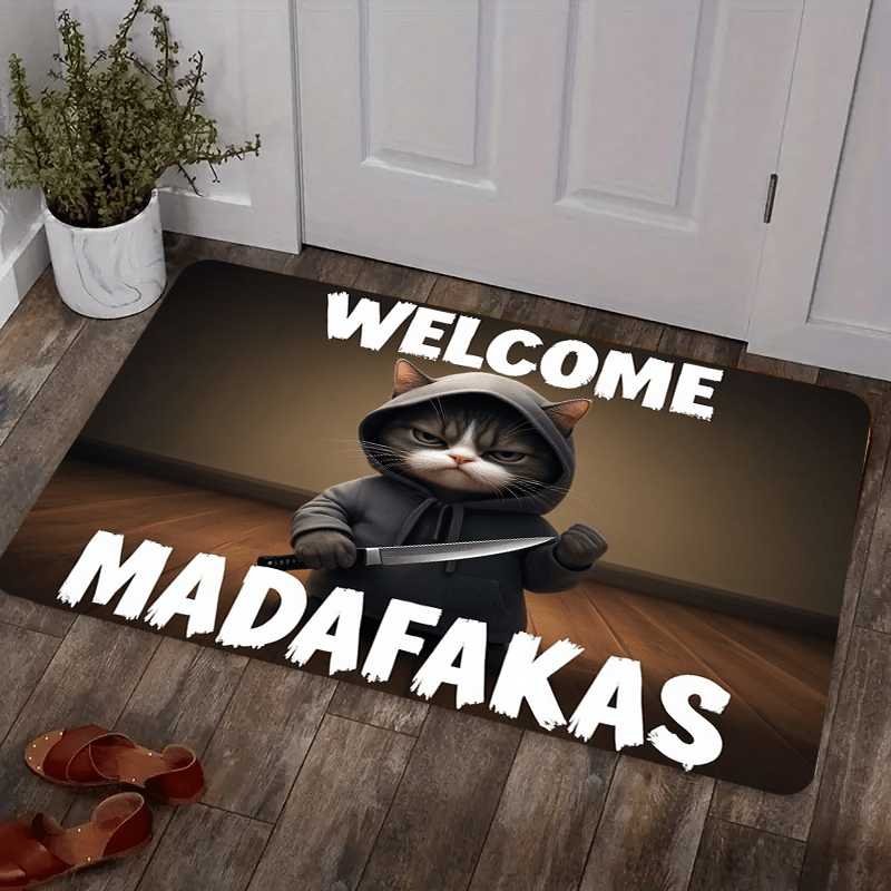 Funny Cat with Knife Graphic F - Commercial Printing And Graphics ulasan dan harga